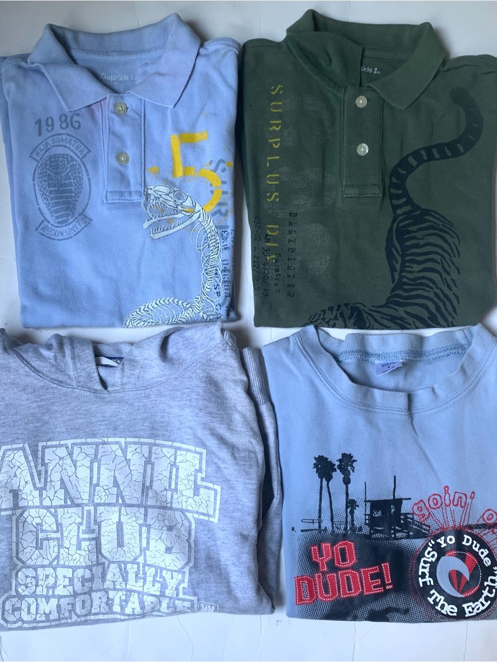 4pc Bundle - Gap Kids Boys Polo Shirts Tops Tiger Back to School S 6/7